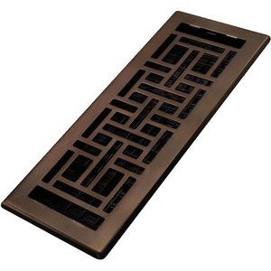 Oriental Floor Register, 4x12 Inches, Rubbed Bronze Finish
